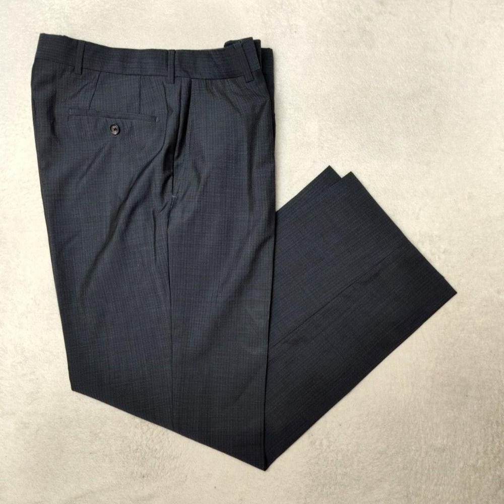 Hugo Boss Pants Mens‎ 35x30 Gray Slim Wool Check James Brown Dress Slacks